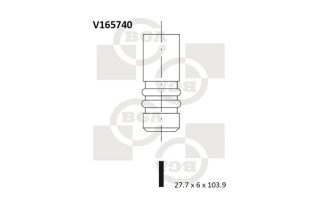 Клапан (впуска) Renault Trafic/Vivaro 2.0dCi 06- (к-кт 8шт.) | BGA BGA V165740 Великобритания ― Vivaro
