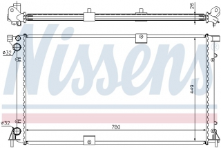 Радиатор охлаждающей жидкости Рено Трафик/Виваро 2.5Dci (135 л.с.) | NISSENS 63818A (Дания)
